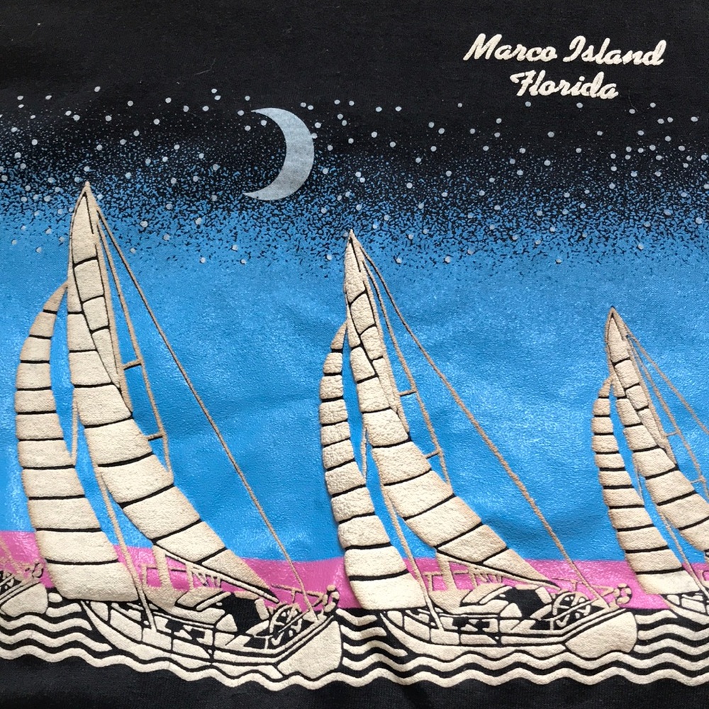 Marco Island Florida 90s Black Vintage Tee
